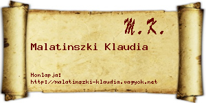 Malatinszki Klaudia névjegykártya