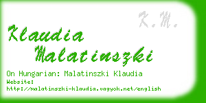 klaudia malatinszki business card